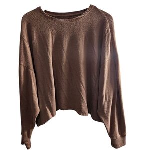 Lucky Brand Cozy Brown Knit Pullover Top Sweater